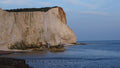 White chalk cliffs above the sea on the Sussex coast – original coastal photograph by Sharon Maskery
