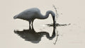 Heron striking the water with a splash and reflection in Sussex – original wildlife photograph by Sharon Maskery